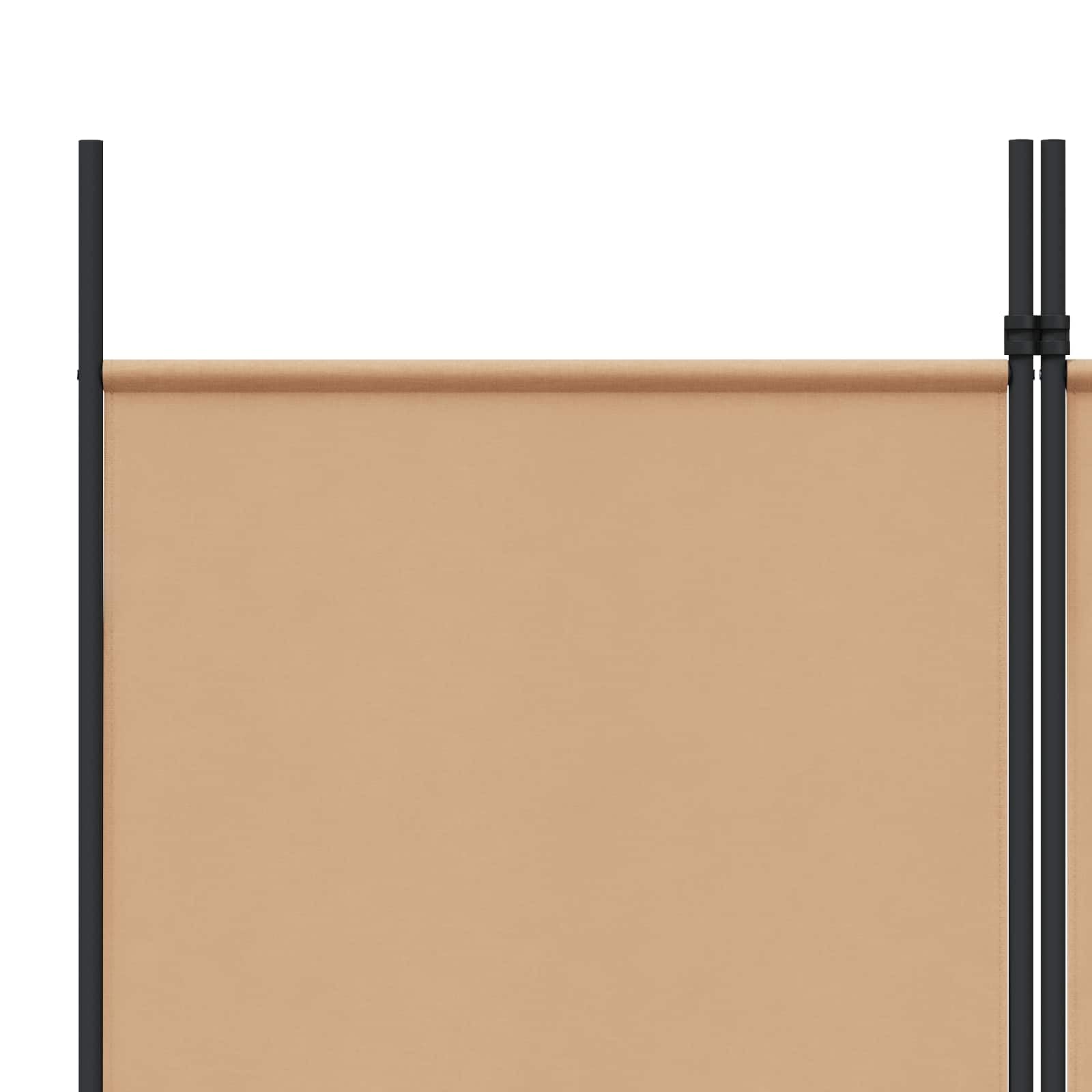 vidaXL Paravento a 4 Pannelli Beige 200 x 220 cm Tessuto, Sala, divisore moderno, schermo privacy pieghevole, separatore in tessuto, struttura in ferro, spazio interno