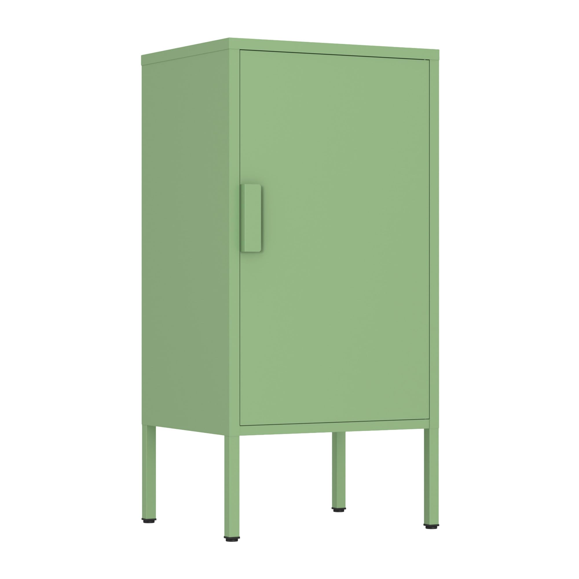Brigros - Armadietto Metallico 1 Anta 35x46x72 Cm Con 2 Ripiani Regolabili, Mobile Multiuso Salvaspazio Per Bagno, Cucina, Soggiorno, Cameretta In Acciaio Moderno Colorato (Salvia)