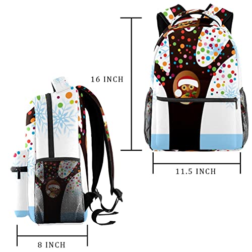 Mochilas ligeras de búho de Navidad y bolsos de hombro para viaje 2