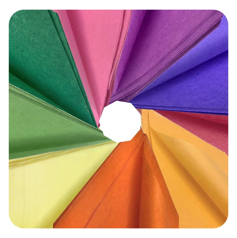 TOWNBUS | 100 Sheets 13 X 18 inches Bleeding Tissue Paper for Bleeding Tissue Art, Gift Wrapping,Paper Crafts and Other DIYs