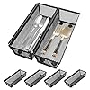 Sisfung Silverware Mesh Drawer Organizer with Interlocking Arm for Kitchen,Utensil,Flatware, Knives, Pen, Cosmetic (9 * 3 * 2 inch, 6-Pack)
