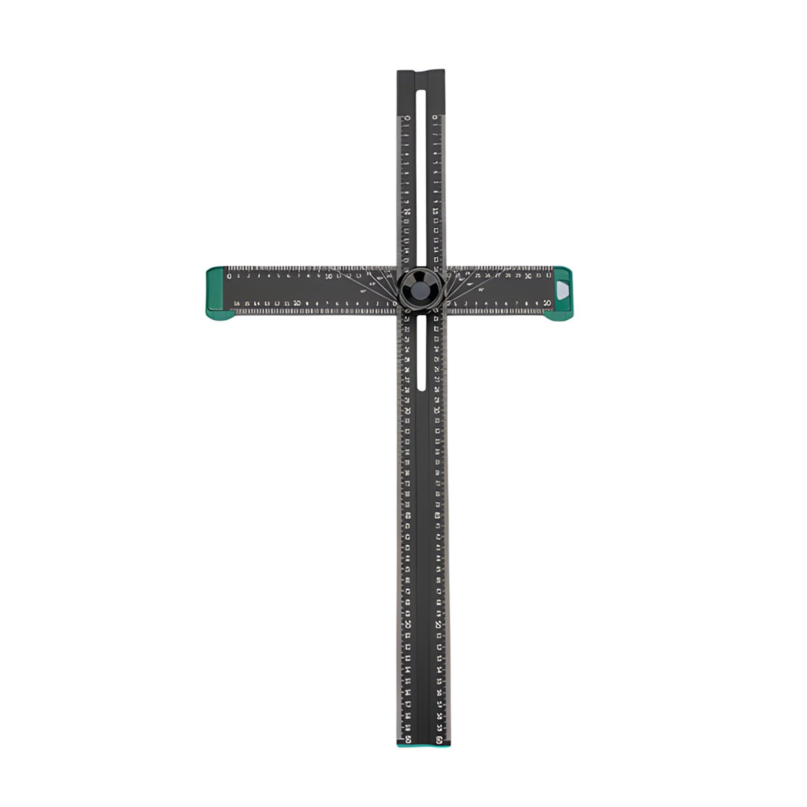 4 in 1 Multi Function T Square Measuring Tool with Corner Finder for Woodworking Metal Measurement and Marking Cabinet Hinge Template