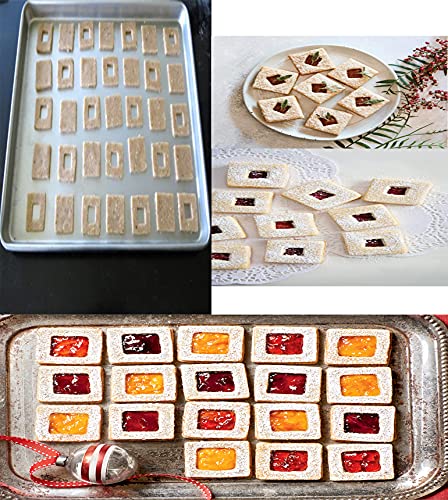 Vokop Rectangle Cookie Cutter Set-5 Pack Stainless Steel Rectangular Biscuit Molds Fondant Cake Cookie Cutter Set Pastry Mold-1" Depth #TOP5