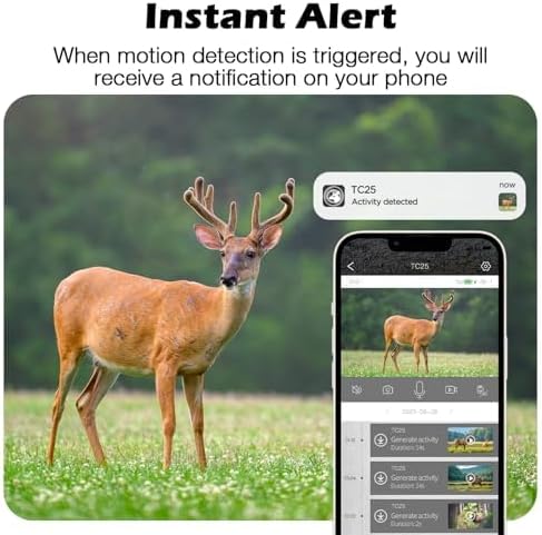 VOOPEAK Cellular Trail Camera - 2K Live Streaming Game Camera with Built-in SIM Card, 0.1s Motion Activated for Wildlife Monitoring with 850nm No-Glow Night Vision, IP66 Waterproof