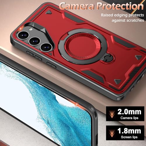Image of for Samsung Galaxy S22 Case Magnetic with stand [Compatible with Mag-Safe] [with Screen Protector] Wireless Charging, Shockproof Galaxy S22 5G Case, Ring Holder Phone Cover, for Samsung S22 Phone Case