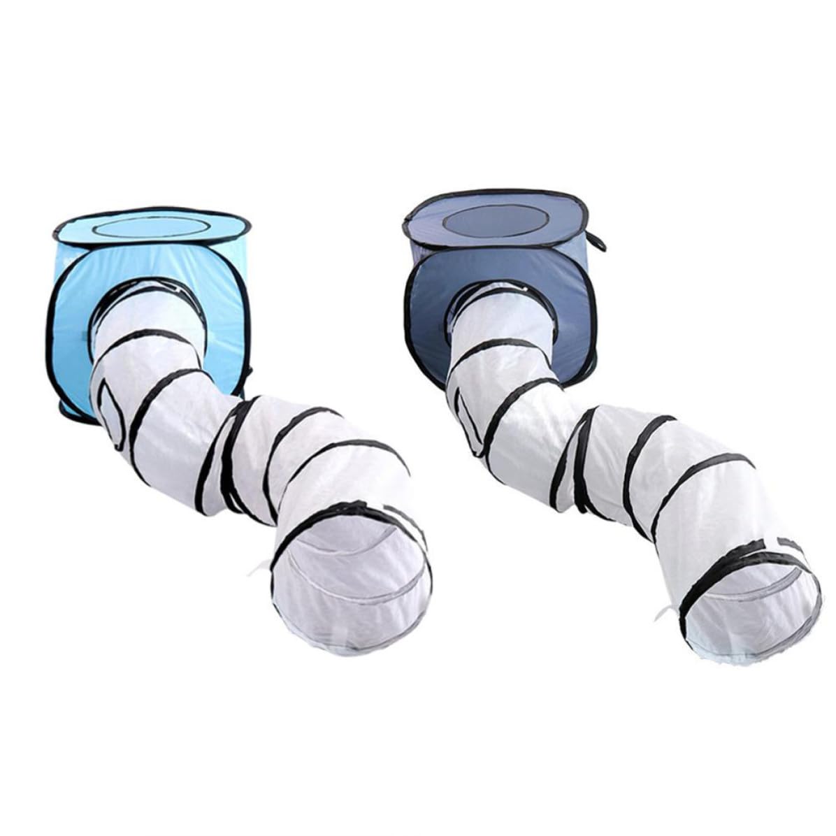 Túnel para Gatos en Forma de S Plegable, Azul, Poliéster