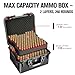 Shotgun Shell Case for 12 Gauge Ammo: 260 Rounds Waterproof Storage Box for 12GA 20GA 16GA 10GA 8GA, Lockable Hard Plastic Shotgun Case with Dual-Layer Foam, Heavy-Duty Organizer for Hunting Shooting
