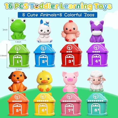 Meytccve Train éducatif électrique 3-en-1 Pour 1-3 Ans - Ferme, Animaux, Marionnettes à Doigts, Montessori
