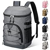 NECKORY Cooler Backpack, Soft Lightweight and Large Capacity Backpack, Leak Proof Cooler Bag for Men Women, Waterproof Insulated Lunch Bag Portable for Camping Traveling Hiking (Grey)