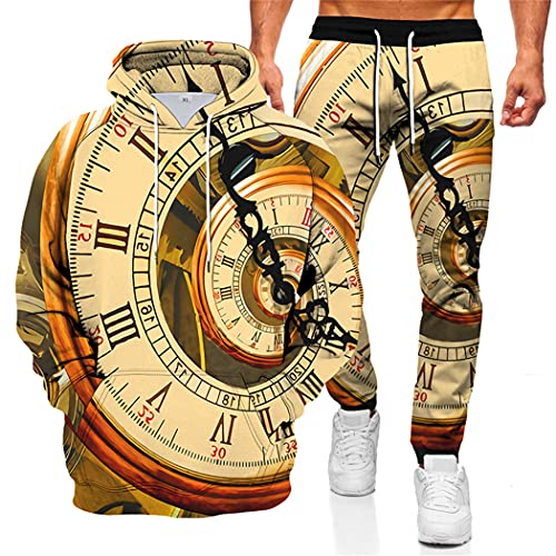 Ensemble sweat à capuche et pantalon Harajuku style rétro imprimé 3D homme