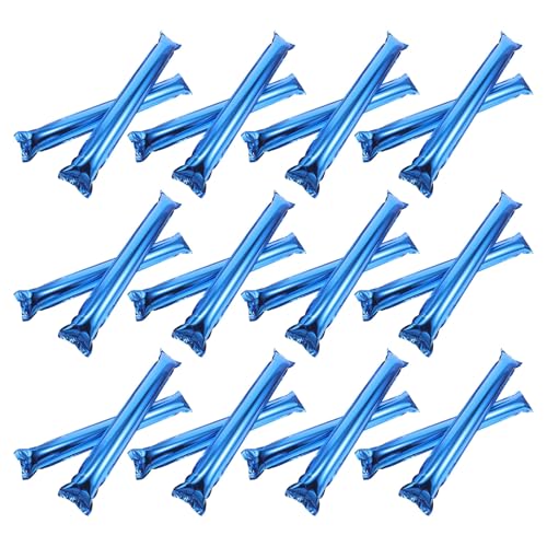 Abaodam 32 Pcs Inflatable Cheering Sticks Blue Aluminum Film Thunder Sticks Noise Makers for Football Basketball Sporting Events and Game Day Fan Noise Makers