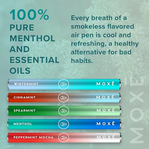 moxe natural variety pack  non electric long-lasting smoking amp vape alternative  nicotine-free tobacco-free oral fixation menthol amp spearmint cinnamint menthol peppermint mocha wintermint