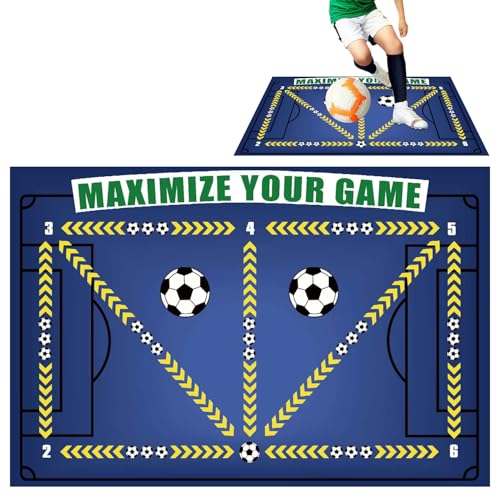 Alfombrilla de entrenamiento de fútbol de 90 x 60 cm, antideslizante, con control de pelota de regate, tapete de entrenamiento deportivo, tapete portátil de entrenamiento de fútbol, tapete de