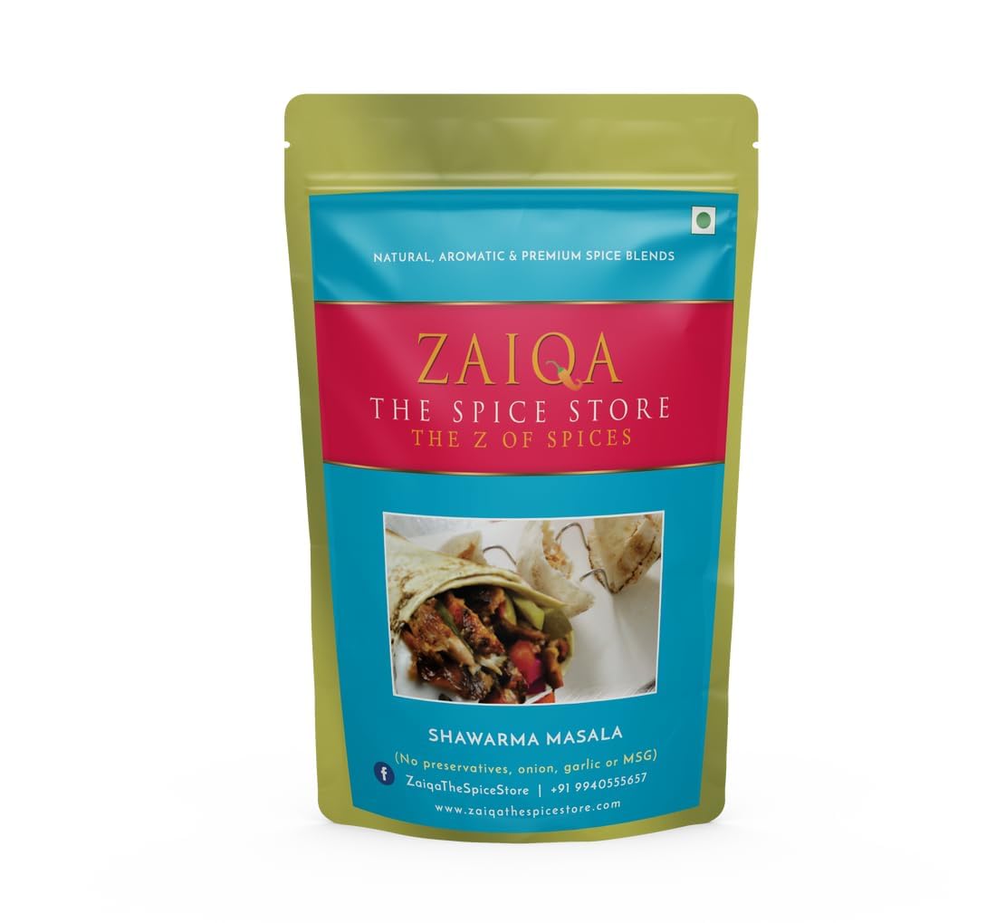 ZAIQA THE SPICE STORE Shawarma Masala 25 Gram- Savory Shawarma Spice: Elevate Your Flavors with Shawarma Masala One Time Use Packs