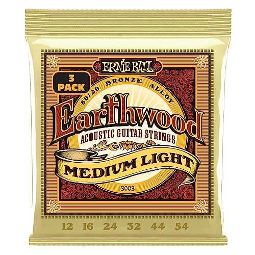 Ernie Ball Earthwood Medium Light 80/20 Bronze Acoustic...