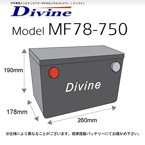 Amazon.co.jp: DIVINE 78-750 メンテナンスフリー バッテリー アメ車