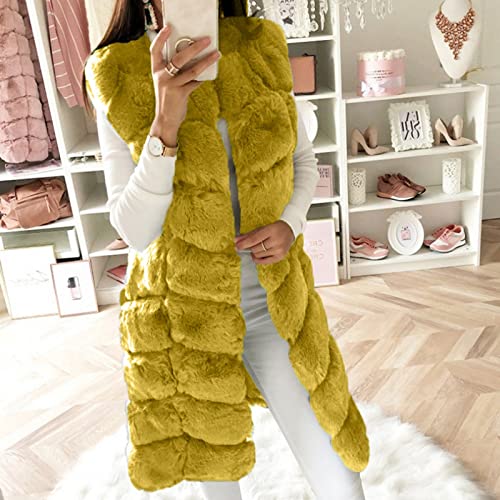 Gym Clothes For Women, Sleeveless Outerwear Women's Fashion Holiday Birthday Vest Open Front Loose Warm Deep V Neck Thick Solid Color Vest For Women White #TOP1