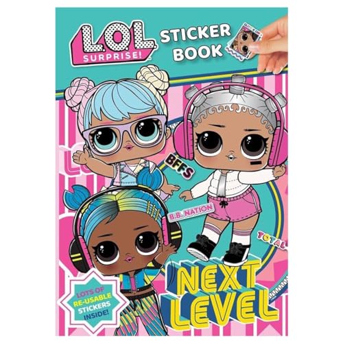 LOL Surprise - Libro con adesivi, 12 pagine da colorare e adesivi riutilizzabili, divertente libro di attività di viaggio per bambini dai 3 anni in su
