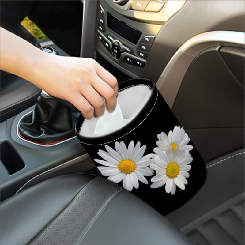 Image of Portable Reusable Waterproof Car Trash Bin, Multipurpose Vehicle Organizer, Road Trip Essentials (Daisy)