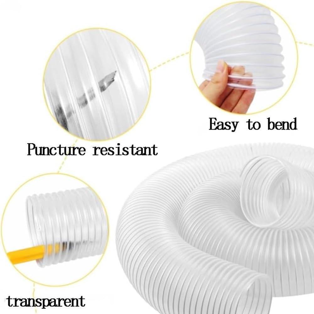 Manguera de recogida de polvo de PVC, manguera de vacío flexible transparente, resistente a pinchazos para talleres de carpintería y colectores de polvo