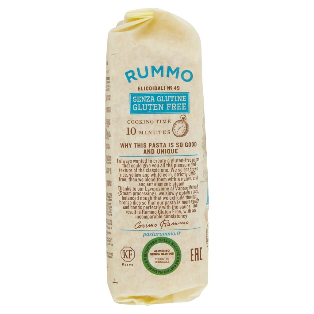 Italian Gourmet Pasta Elicoidali n.49 senza Glutine 20 x 400g glutenfrei | Trafilata al bronzo, cottura tenace; 100% italienisch, ideal für Aufläufe und, Gesamtnettogewicht 8 kg + Kostenlos Polpa 400g