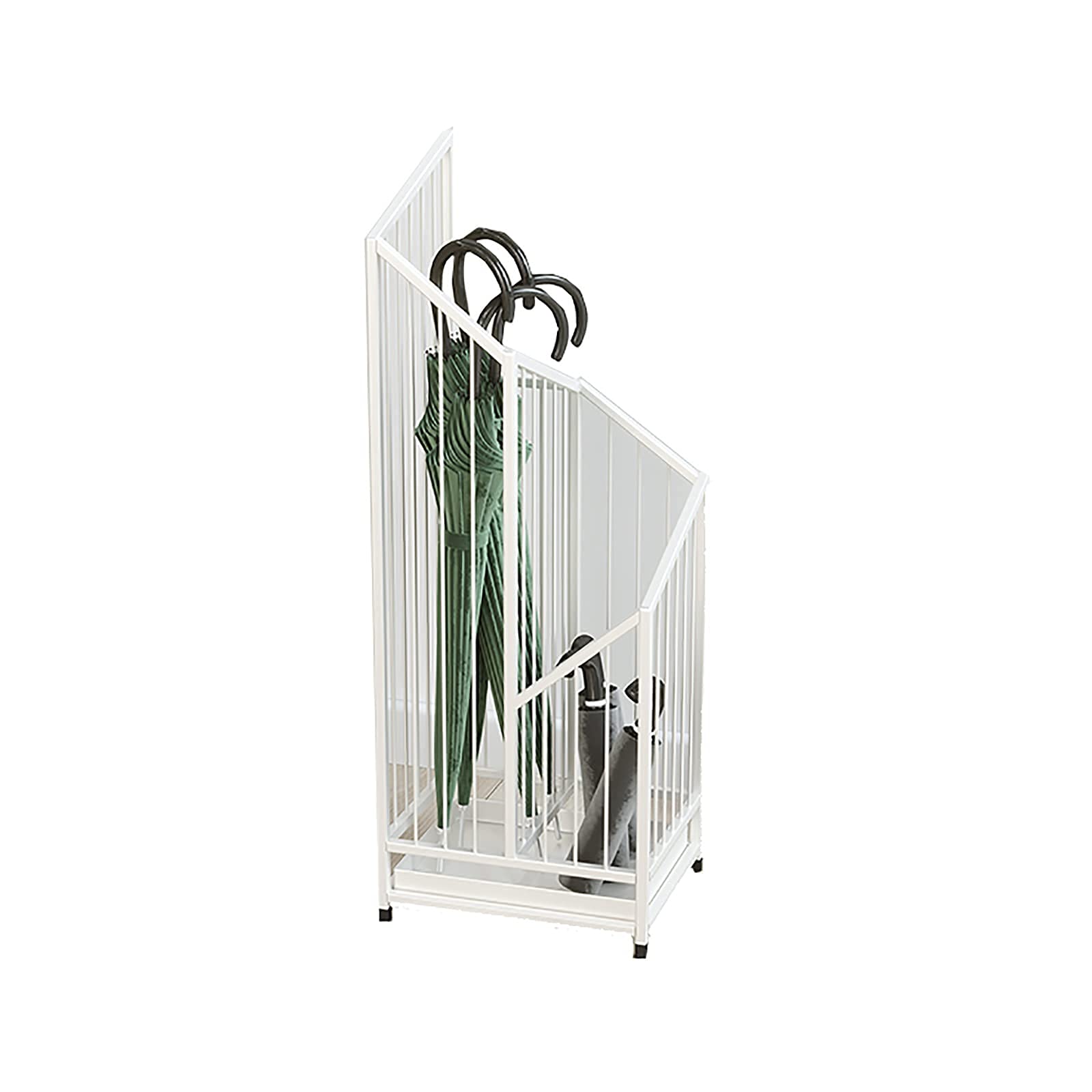 Porte-parapluie blanc rectangulaire anti-rouille pour garder un sol propre