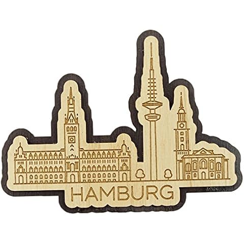 Printtoo Wooden Engraved Hamburg City Of Germany Fridge Magnet Souvenir Collectibles Cover