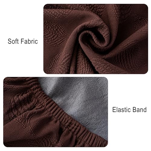 Image of Genina Waterproof Dining Chair Cover Set of 2,Kitchen Chair Cover,Chocolate