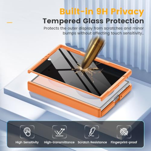 Magnetic for Samsung Galaxy Z Fold 8 Case with Hinge Protection Orange - image 5