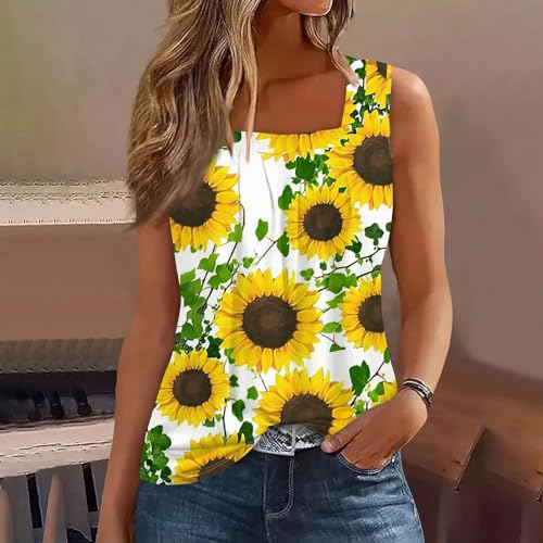 Spring Summer Plus Size Dressy Tank Tops for Women 2025 Womens Workout Floral Boho Beach Sleeveless Shirts Blouses