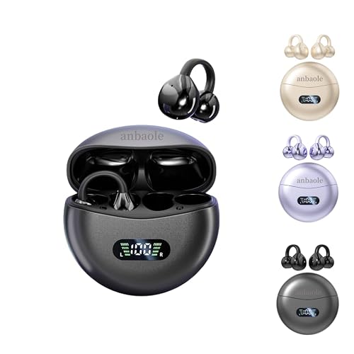 anbaole Open Ear Headphones, Wireless Earbuds for Sports Running Gym, 24H Battery, Sweat Proof, BT5.4, Noise Cancelling Mic, Wireless Charging Case for iOS Android (Color)