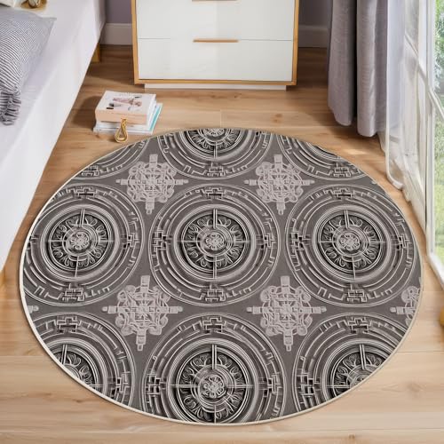 Tapis lavable poil bas avec dossier antidérapant style art déco