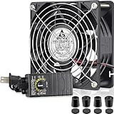 G‌DSTIME 120mm x 38mm Computer Fan with Variable Speed Controller, Powerful Airflow High Static Pressure 110V 220V AC Powered for Biltong Box, Server Rack, Solder Fume Extractor Cooling Ventilation