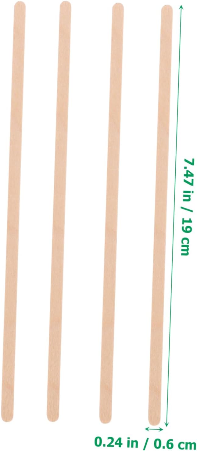 Healifty 4sets Long Handle Wooden Coffee Stirrer Sticks Black for Tea Cocktails Stirring Rods for Office Home Bar Supplies 150pcs*4