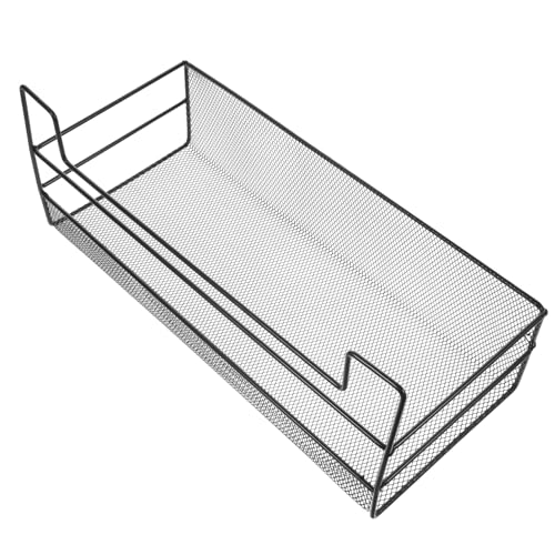 Luxshiny Cestino in Filo Metallico Da Parete Sospeso Portaoggetti Multiuso Nero Gancio Adesivo Senza Chiodi Per Bagno Cucina Camera Da Letto