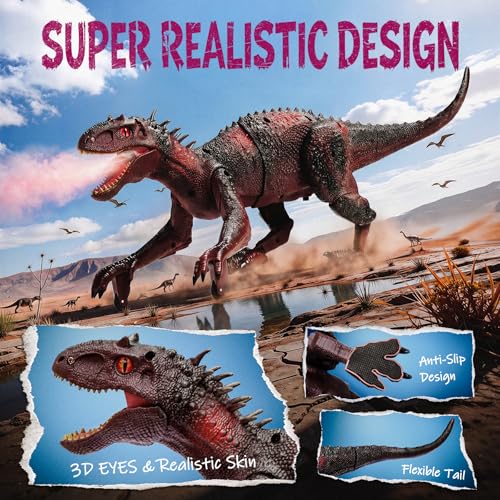 Image of Veeniix Remote Control Dinosaur Toys for Kids, 2.4GHz Big Size Dinosaur with Walking, Realistic Sounds, Demo Mode, Rechargeable Jurassic Toys for 6-7, 8-12, Birthdays, Parties, Children's Day