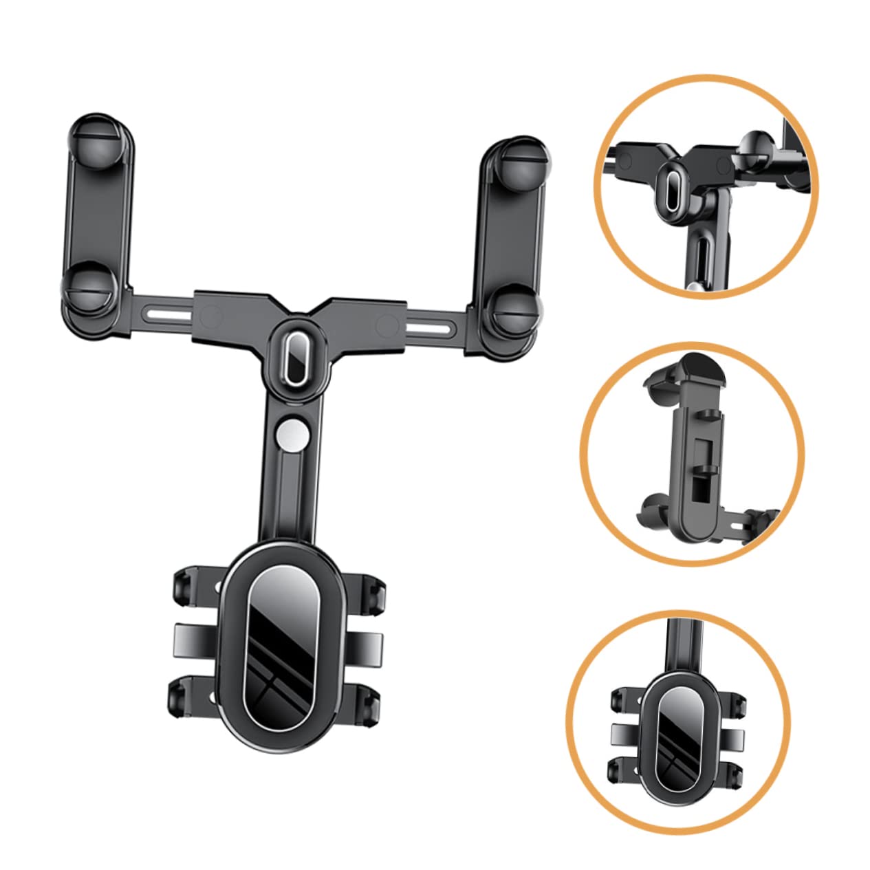 Homoyoyo Supporto Cellulare Specchietto Retrovisore Auto Nero, ABS