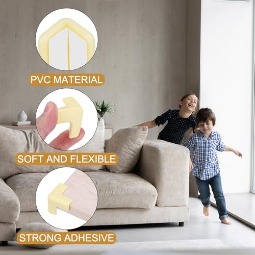 Image of uxcell Corner Protectors, 12 Pcs Table Corner Protectors, Furniture Corner Guard and Edges Safety Bumpers for Table Edges and Sharp Corners (T-Shaped, Yellow)