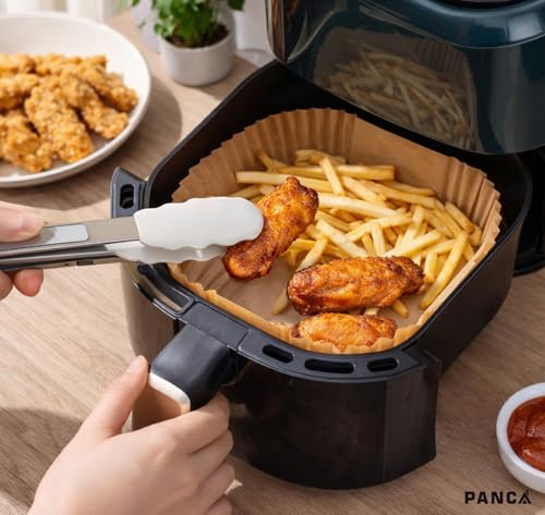 Image of Air Fryer Parchment Paper Liners, Disposable Oil-Proof Sheets for Frying Baking Cooking, Square 8 Inch, 100 PCS