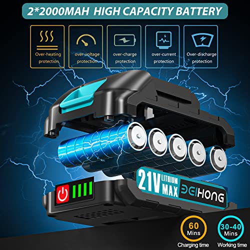 Bei & Hong Mini Chainsaw 6-Inch With 2 Battery, Cordless Power Chain Saws With Security Lock, Handheld Small Chainsaw For Wood Cutting Tree Trimming （2023 Upgrade） #TOP5