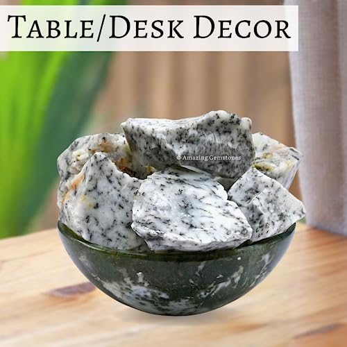 Image of Amazing Gemstone Dendrite Opal Raw Crystals and Healing Stones, Natural Rocks for Tumbling - DIY Raw Stones and Crystals, 2 Pieces