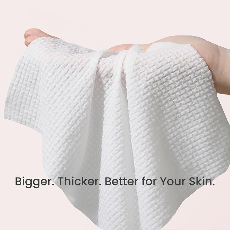 Clean Facial Cloth XL Facial Towels, Ultra Soft Plant Fibre Face Towels, Durable Disposable Cleansing Cloths for Makeup Removal and Skincare