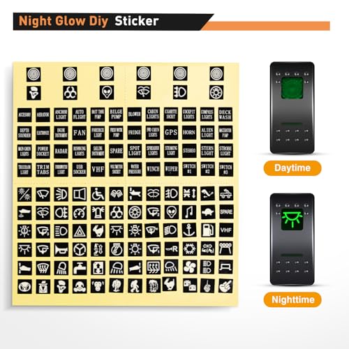Image of Nilight 3 Gang Rocker Switch Panel SPST On Off Toggle with DIY Label Sticker | 5PIN Electrical 12V /20A 24V /10A Aluminum Plate with Pre-Wired Jumper Wires for LED Light Bar RV Boats 4X4 Cars Green