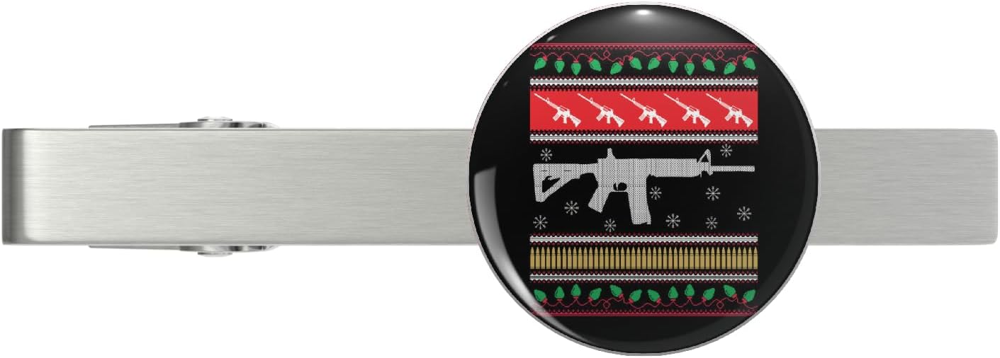 Funny ugly christmas for ar lover sweater Silver Tie Clip Tie Bar Veteran Gift