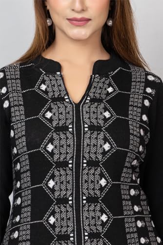 Image of ColorChakra Woolen Kurta Palazzo Set for Womens Winter wear Wool Kurti Sizes M to 4XL