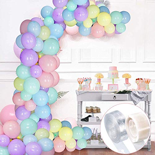 Image of Pastel Mix Rubber Balloon Arch Decoration Kit (Multicolor) -102 Pieces