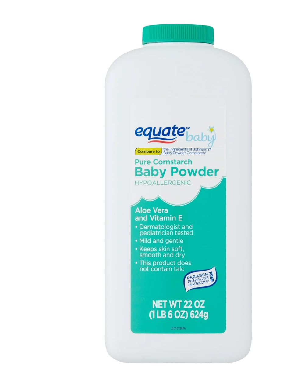 Pure Cornstarch Baby Powder Aloe and Vitamin E (22 oz - 1 Pack)