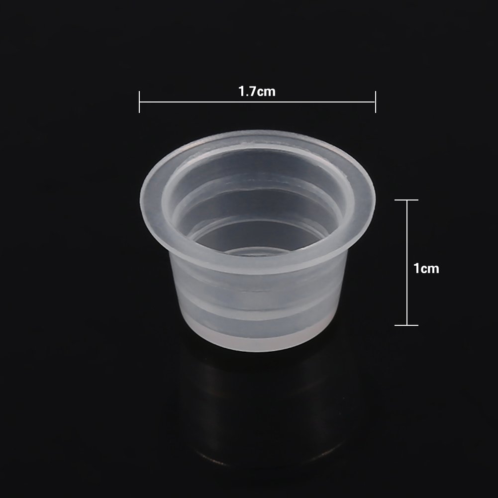Tatuaż tusz czapki, tusz do tatuażu Cap kubek Pot średni duży plastikowy pigment do tatuażu kubek do tatuażu makijaż permanentny pojemnik Cap tusz do tatuażu materiały do ​​tatuażu 100 sztuk(M)