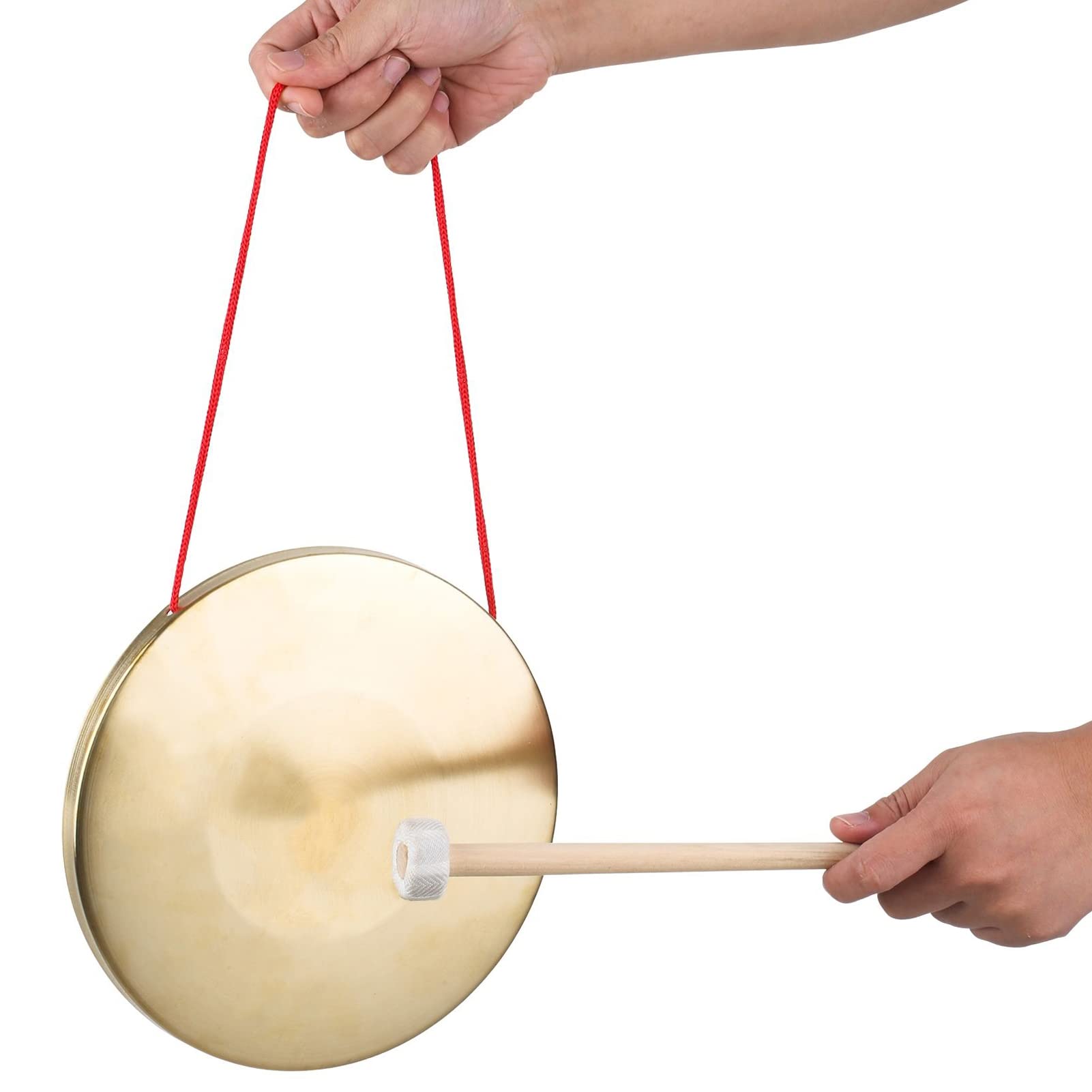 Benkeg 22cm Mano Gong Cymbals Latón Cobre Chapel Opera Instrumentos de Percusión con Round Play Hammer,Instrumento de percusión