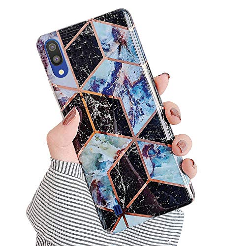 Robinsoni Case Compatible with Samsung Galaxy A10 Cover Silicone TPU Case Marble Mirror Reflection Case Colorful Plating Back Cover Ultra Thin Silicone Bumper Case Marble Case Red